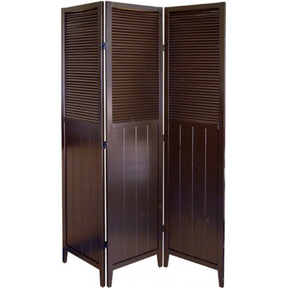 Shutter Door 3 Panel Room Divider – Espresso 